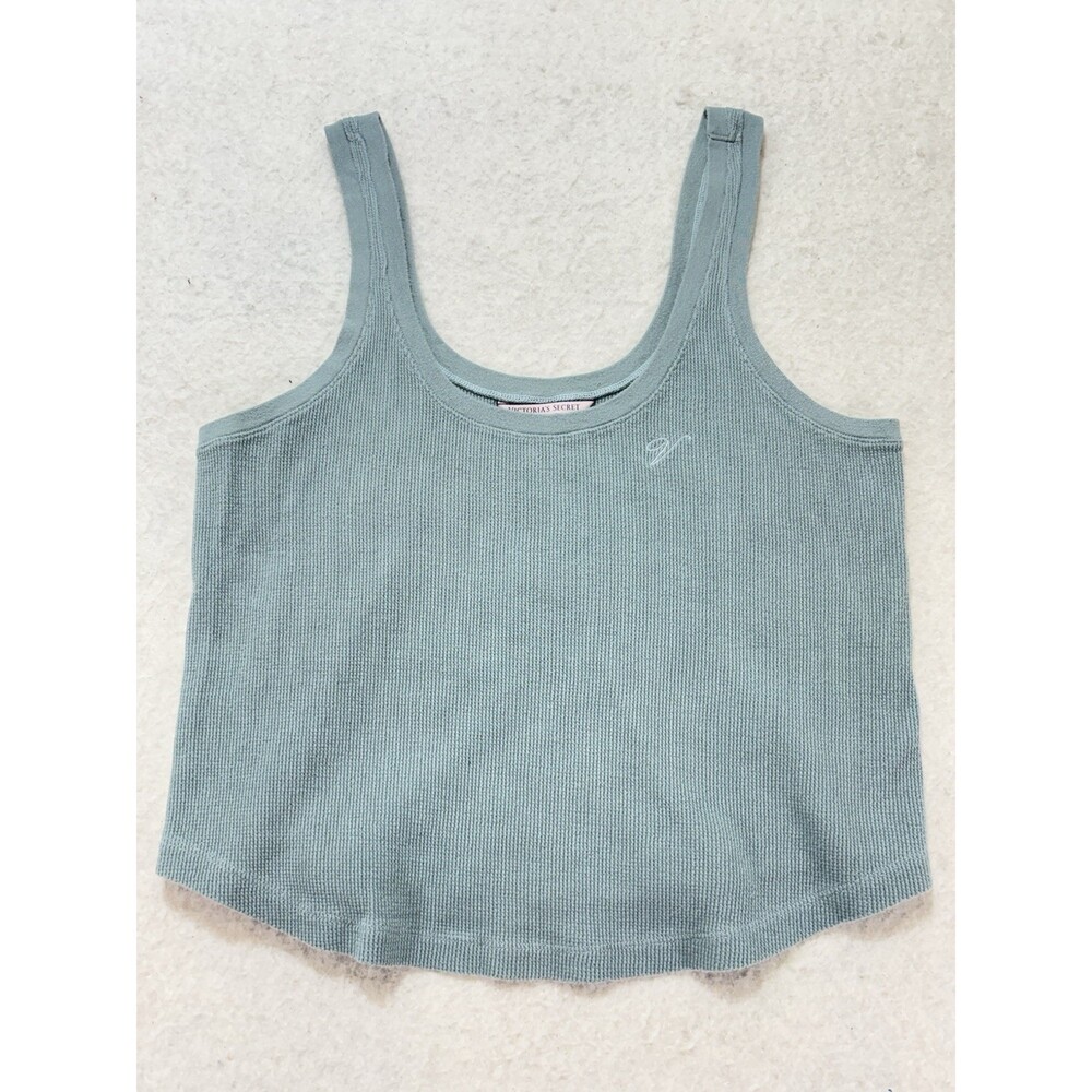 y2k vintage victoria secret waffle tank top size small